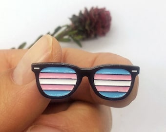 Transgender Pride Flag Pin – Brass Trans Symbol Enamel Pin