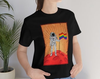 Gay Astronaut Pride Flag T-Shirt | LGBTQ Pride Month Gift