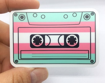 Transgender Sticker | Cassette Tape Decal | Vinyl Water Bottle Sticker | Queer Stocker | Trans