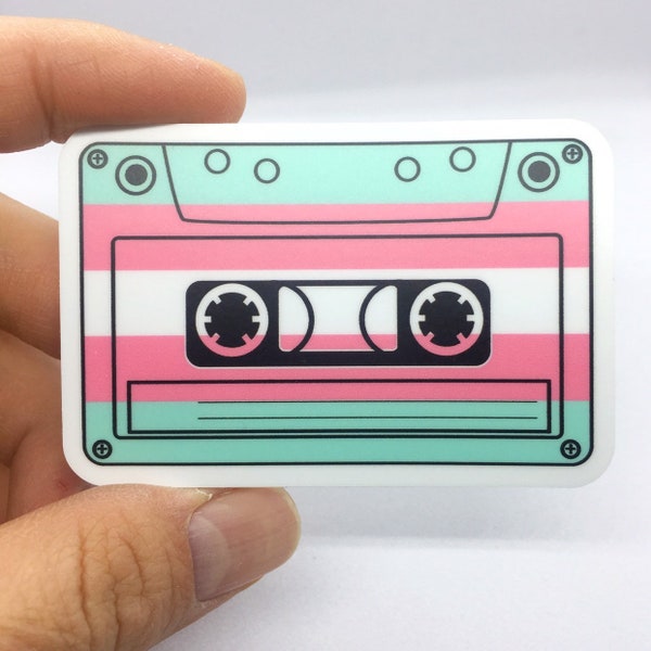 Transgender Sticker | Cassette Tape Decal | Vinyl Water Bottle Sticker | Queer Stocker | Trans