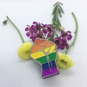Rainbow Pride Pin - Stronger Together - Resist First Enamel Pin - Pride Flag - Rainbow Flag - LGBTQ Gift