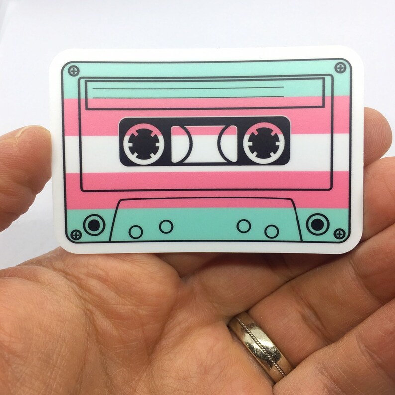 Transgender Sticker | Cassette Tape Decal | Vinyl Water Bottle Sticker ...