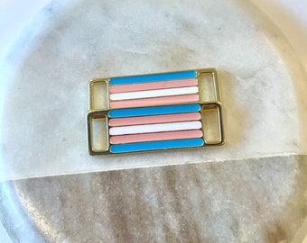 Transgender Pride Enamel Shoe Charms, LGBTQ Sneaker Tag (Set of 2)