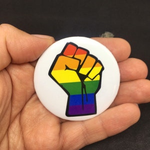 Rainbow Pride Button - Pride Flag Pinback Button - LGBTQ button