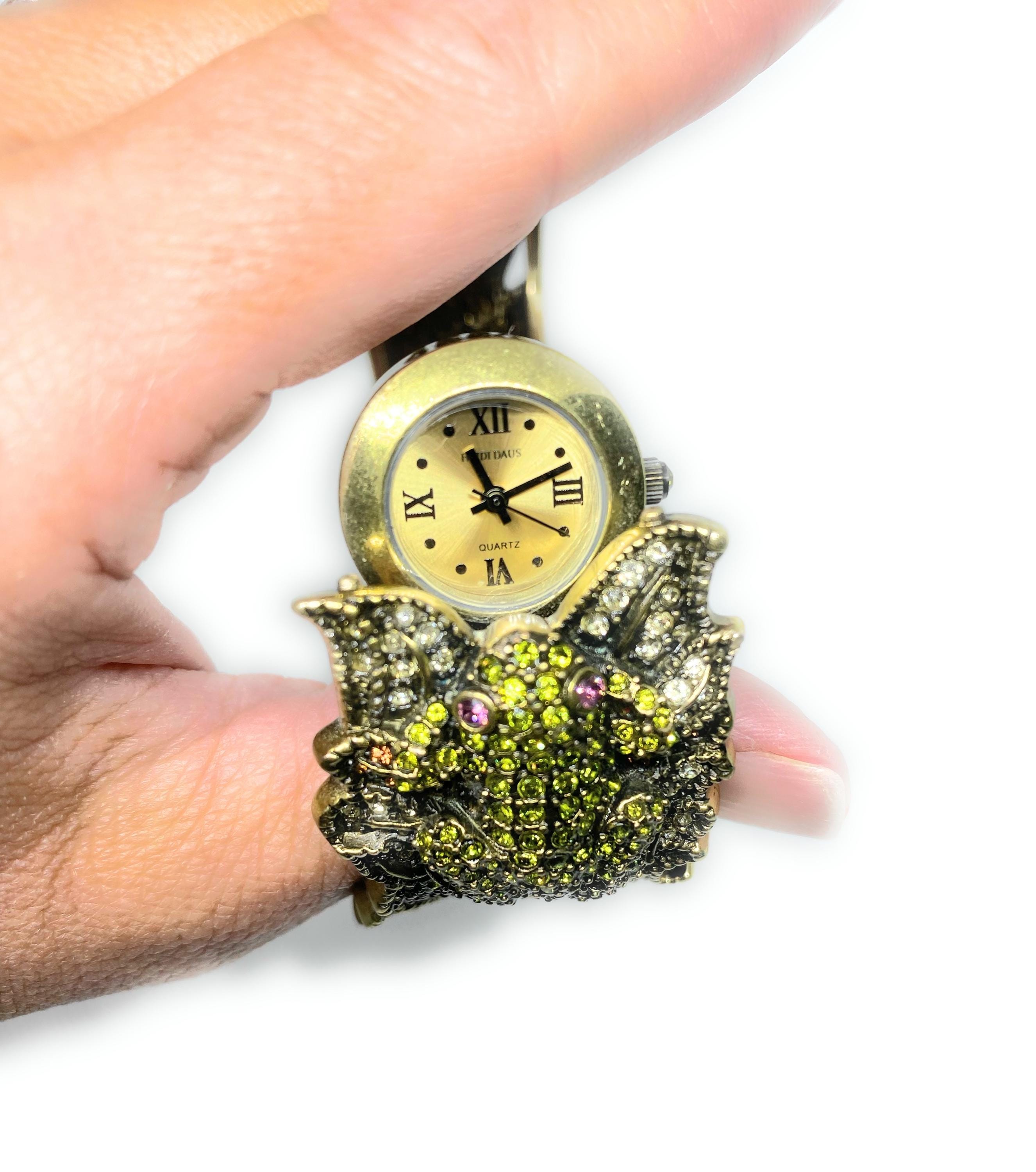 Heidi Daus Swarovski Crystal Bangle Cuff Bracelet Watch Art Deco Style Vintage | Art Deco | Heidi Daus | Swarovski Crystal  main image 3