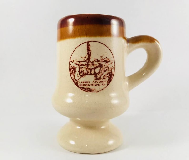 Vintage Souvenir Laurel Caverns Miniature Mug Toothpick Holder image 1