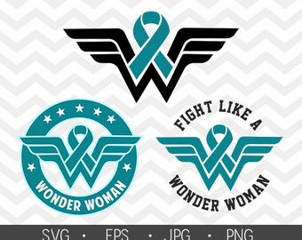 Breast Cancer Set WONDER WOMAN cancer ribbon awareness pink | Etsy