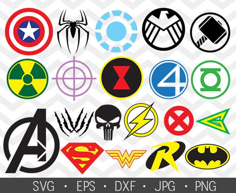 Download AVENGERS MARVEL Dc bUNDLE Super Heroes Svg SYMBOL T Shirt ...