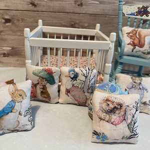 Dolls house miniature Peter rabbit cushions 12th scale image 9