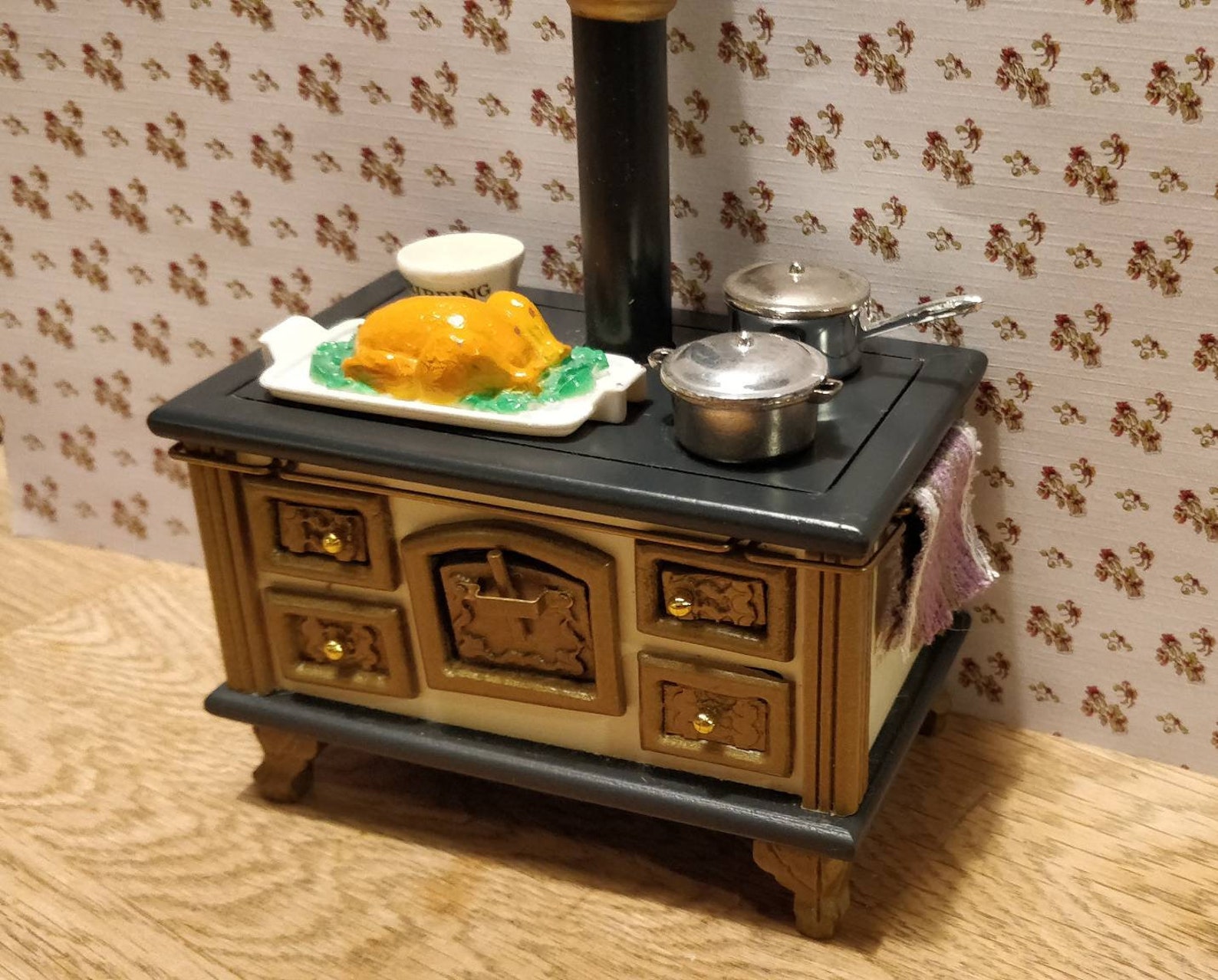 Dolls house miniature kitchen range cooker vintage 12th scale Etsy