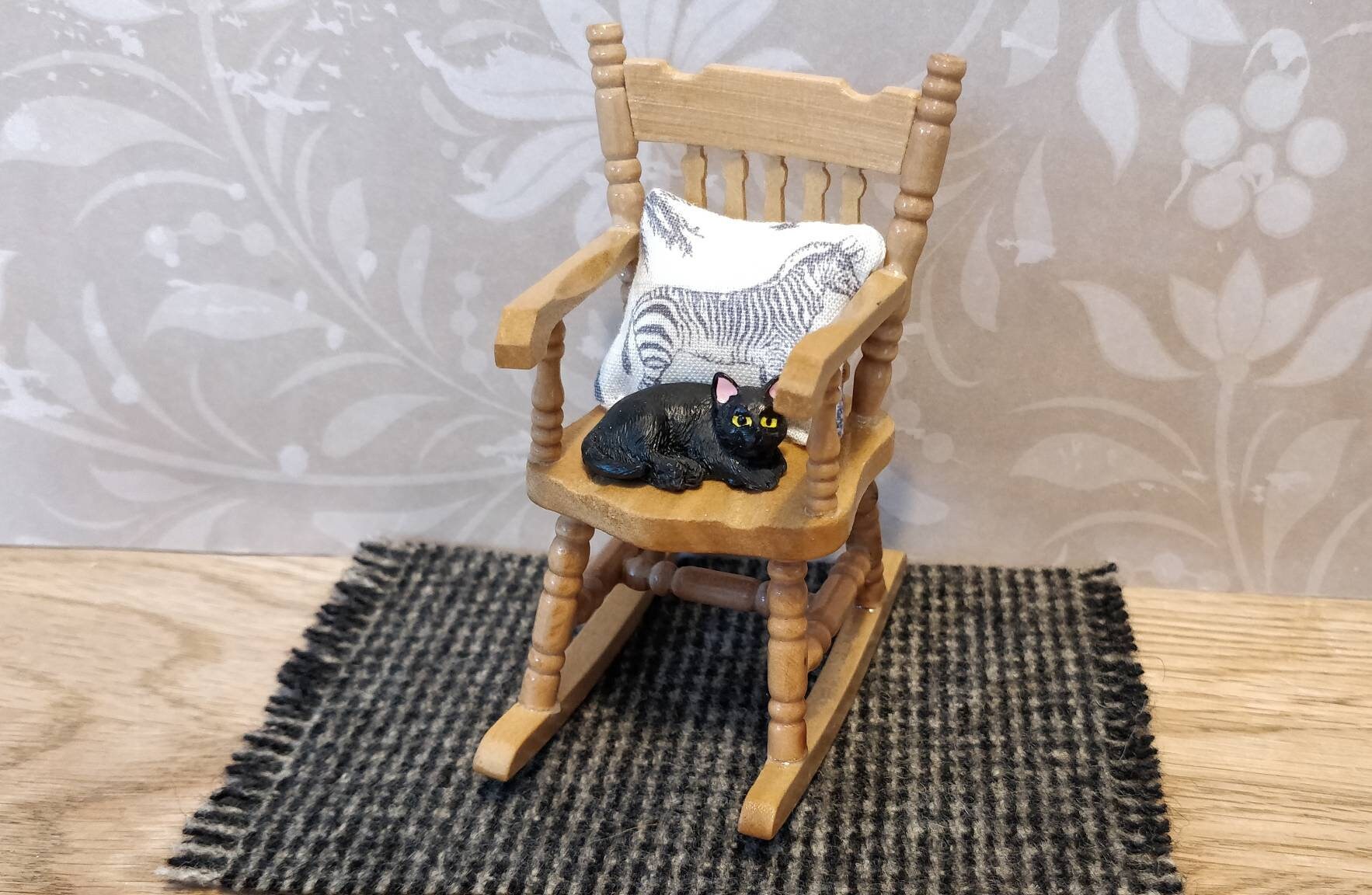 Casa de muñecas Alfombra miniatura lana gris carbón 8cm por | Etsy