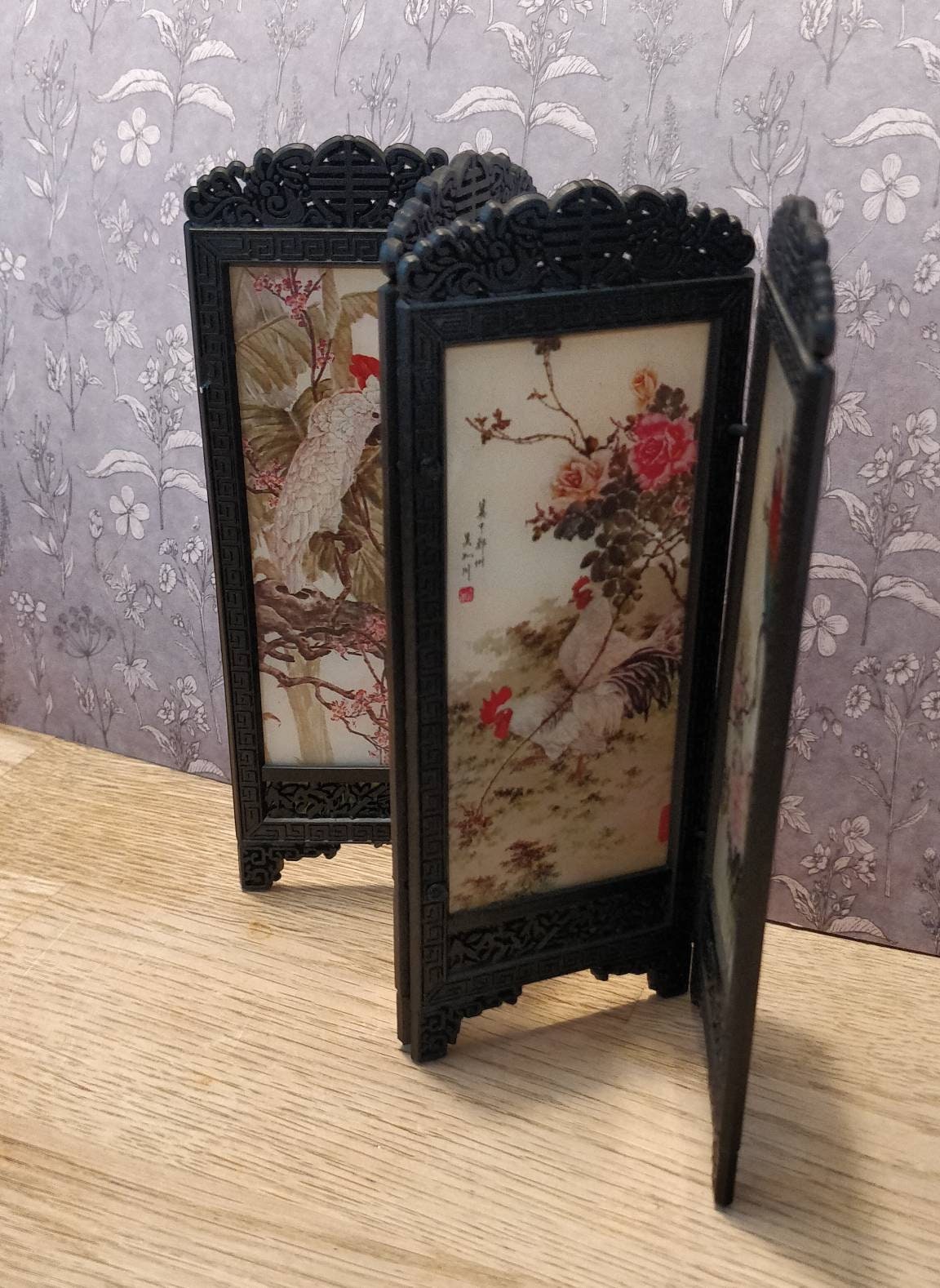 Dolls house miniature oriental screen room divider reversible Etsy