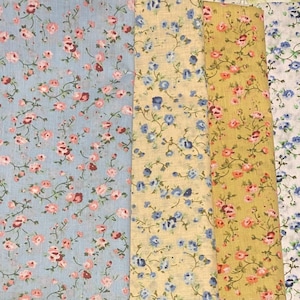 Dolls house miniature cotton fabric   spring summer flowers cushions bedding, curtains