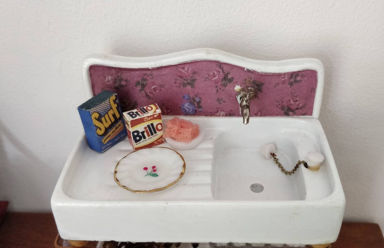 Dolls house miniature kitchen sink unit freestanding vintage Etsy