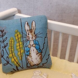 Dolls house miniature Peter rabbit cushions | Etsy