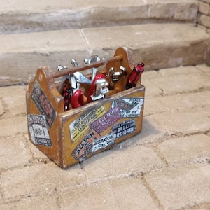 Doll&#39;s house tool box and tools, 12th scale