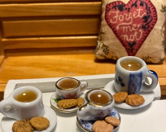 Doll's house tea and biscuits 12th scale miniature