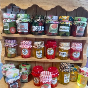 Dolls house pickles and preserve jars 12th scale  kitchen storeroom supplies