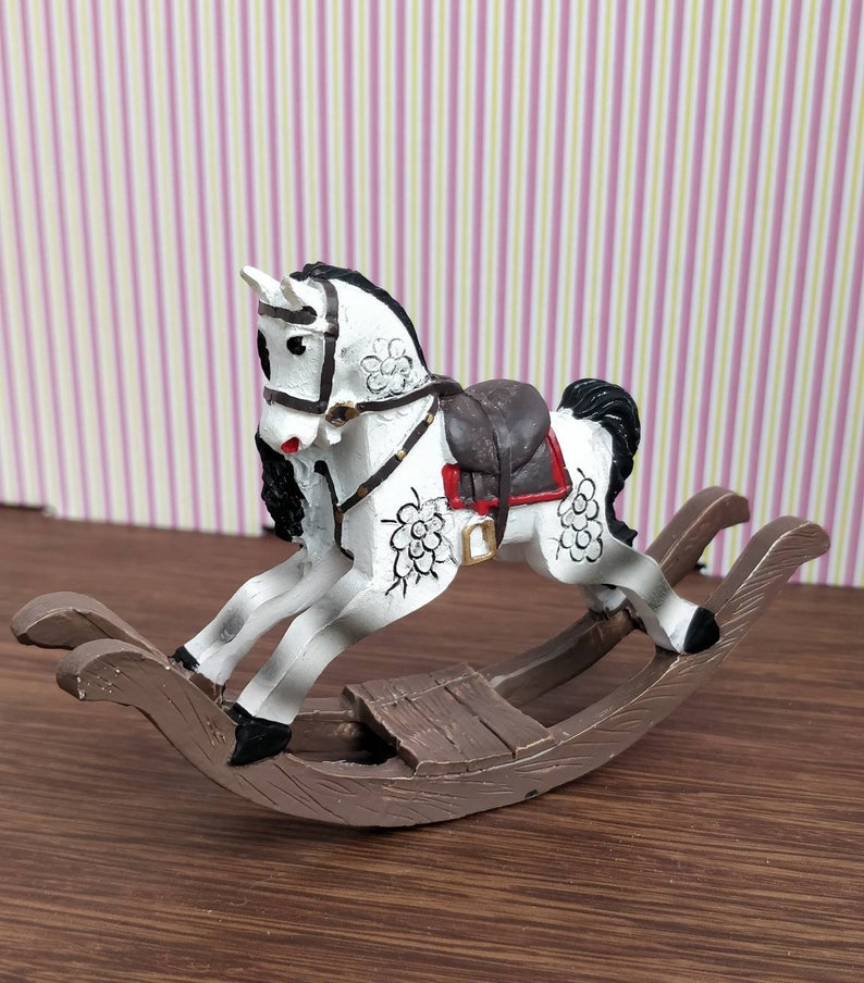 Dolls House Miniature Toy Rocking Horse Children's Nursery 12th Scale ...