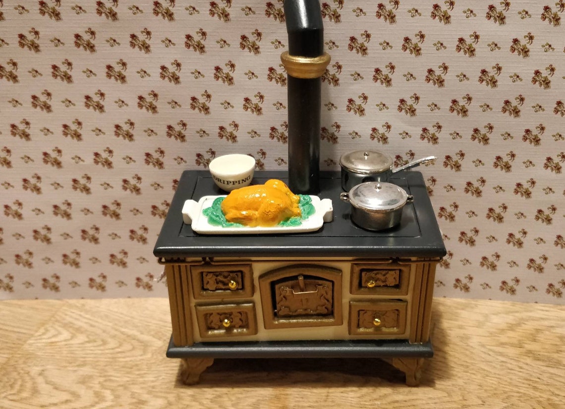 Dolls house miniature kitchen range cooker vintage 12th scale Etsy