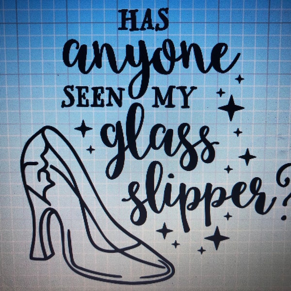 Disney Iron on Vinyl, Disney Iron on Shirts, Disney Decals, Disney Cinderella  Has Anyone Seen My Glass Slipper DIY Vinyl Iron on Transfer