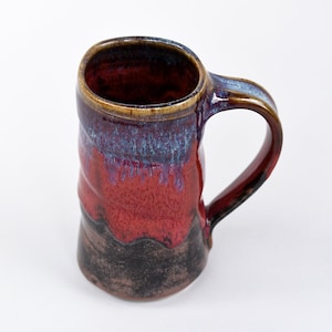 Red, Purple and Black Handmade Mug