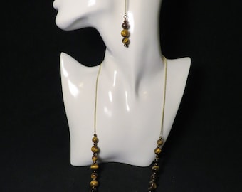 Tiger's eye Necklace and Earring Set