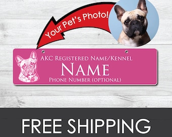 Personalized Dog Crate Tag: Custom Photo, Acrylic Kennel Tag