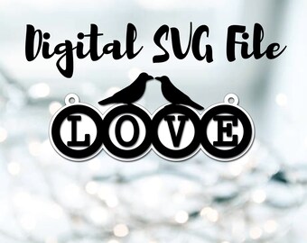 Love Birds Ornament SVG Digital File Download