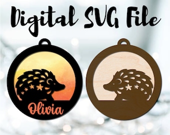 Hedgehog Ornament SVG Digital File Download