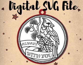 Cardinal American Traditional Style Tattoo Ornament Digital SVG File Download
