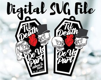 Til Death Do Us Part Wedding Ornament Skull SVG Digital File Download