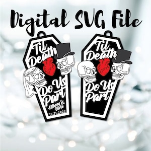 Til Death Do Us Part Wedding Ornament Skull SVG Digital File Télécharger