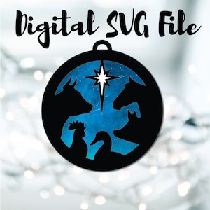 Farm Animal Christmas Star Ornament SVG Digital File Download