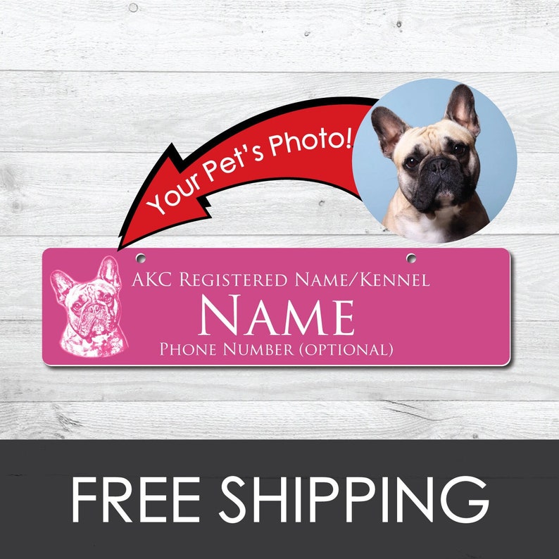 Personalized Dog Crate Tag: Custom Photo, Acrylic Kennel Tag - Etsy