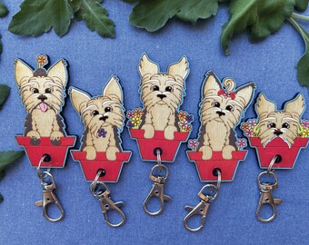 Handpainted Yorkie Keychain: Personalized Yorkshire Terrier Gift