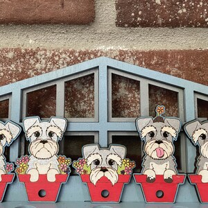 Llaveros Schnauzer miniatura y organizador para colgar en la pared