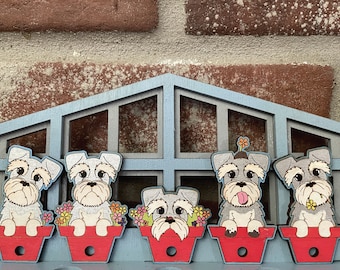 Miniature Schnauzer Keychains and Wall Hanging Organizer