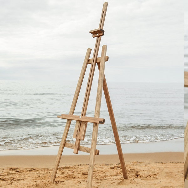 Wood easel for painting Large painting easel Canvas painting easel  Folding wooden easel