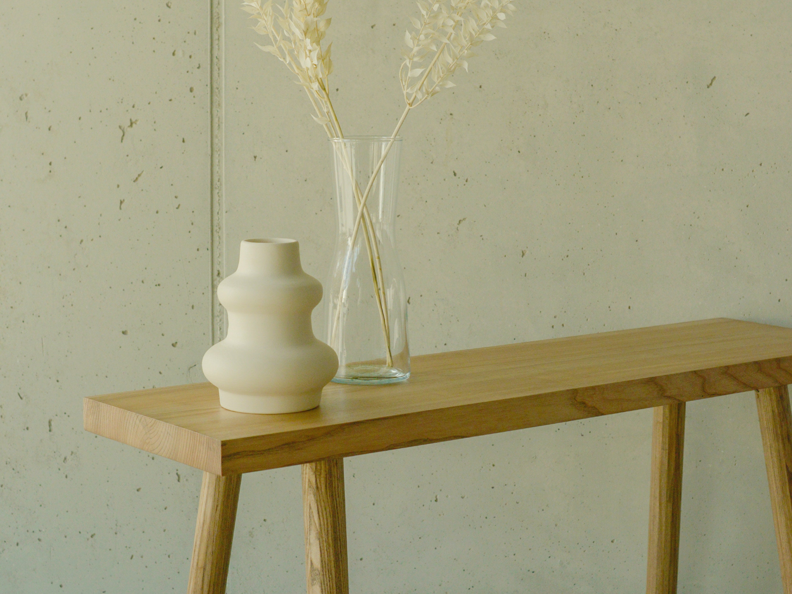 Japandi Entryway Bench Scandinavian Furniture Wood Bench Etsy