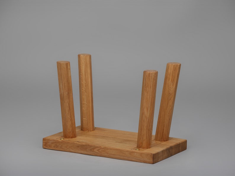 Petit tabouret d'entrée, tabouret d'entrée moderne, tabouret d'entrée, tabouret en chêne clair, tabouret en bois massif, petit tabouret en bois image 5