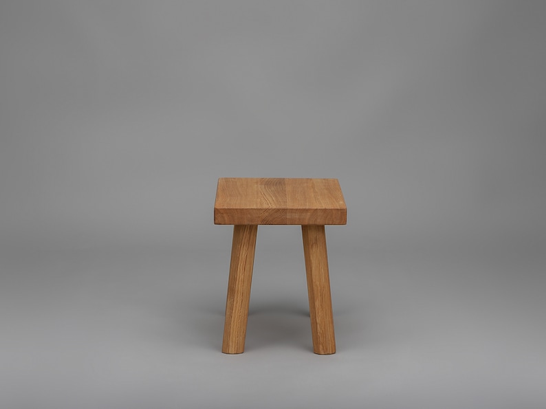 Small step stool, Solid oak step stool, Step stool for adults, Small oak bench, Solid wood step stool, Rustic wooden step stool image 4