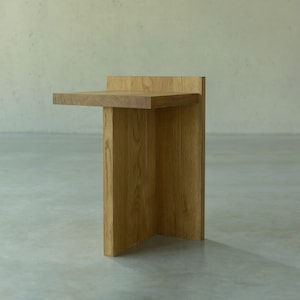 Natural wood end table