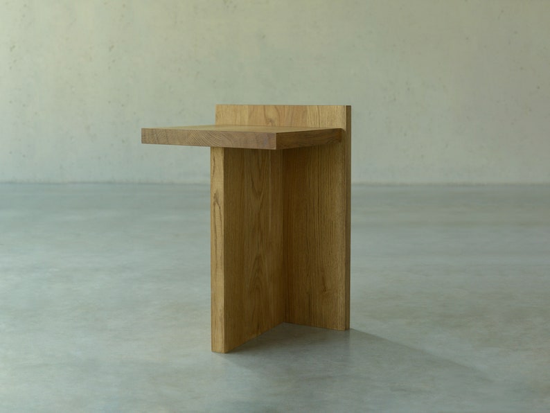 Natural wood end table