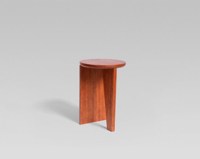 Side stool for living room, Small stool side table, Small bedside stool, Rustic stool side table, Small round bedside table