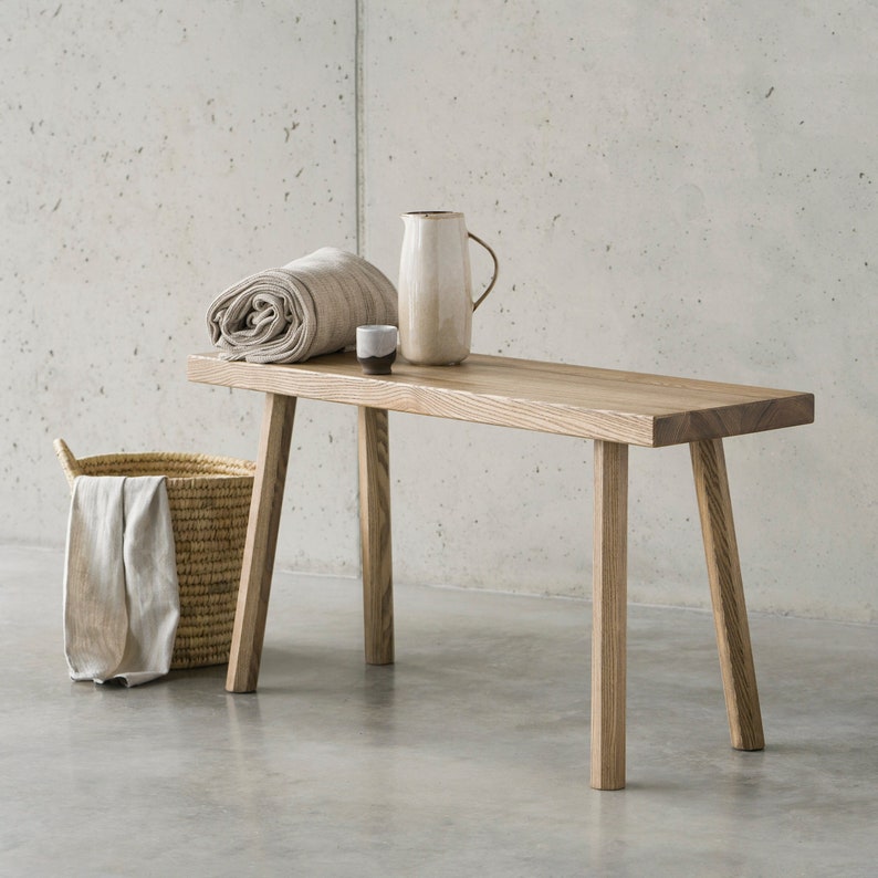 Japandi Entryway Bench Scandinavian Furniture Wood Bench Etsy México