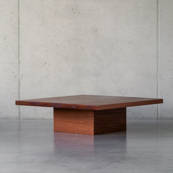 Center table for living room, Low profile coffee table, Square low coffee table, Low sitting table, Pedestal coffee table