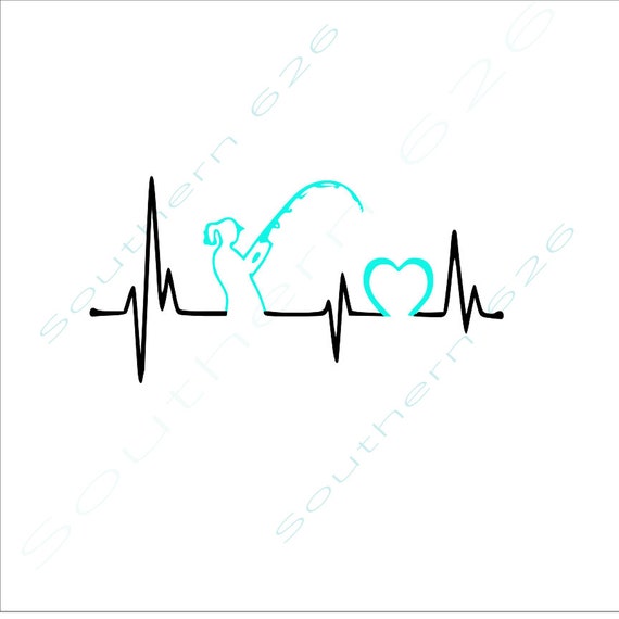 Download Woman Fishing Heartbeat Svg Etsy