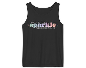 Leave a Little Sparkle Wherever You Go tank top | Pastel Glitter Text