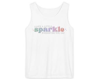 Leave a Little Sparkle Wherever You Go tank top | Pastel Glitter Text